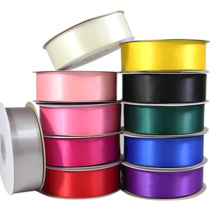 Perlengkapan kerajinan serbaguna 196 warna 38mm 100 yard Per gulungan pita Satin warna Solid untuk acara pernikahan - Product Image 2
