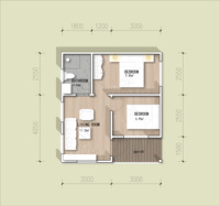 Petite Maison Moderne Personnalisée de 2 Chambres à Coucher Cabine Préfabriquée à Structure en Acier Style Log Jardin Ferme Résidentiel Usage Commercial Moduler Maisons