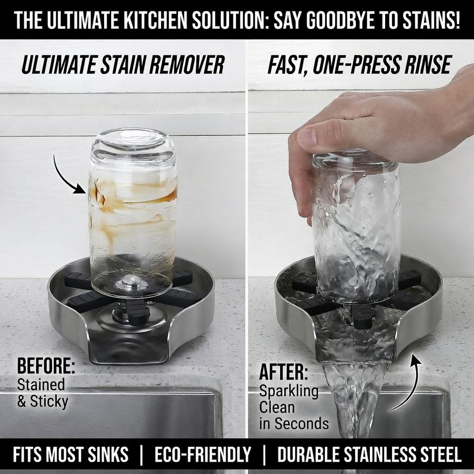 Glass Rinser for Sink Kitchen Counter Top Home Bar Drinkware ...