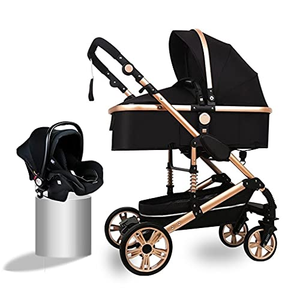Sistema de Viaje 3 en 1 para Recién Nacidos, <span class=keywords><strong>Cochecito</strong></span> de Bebé con Asiento Elevado, Silla de Auto con Cinturón de Seguridad de 5 Puntos, Marco Plegable de Aleación de Aluminio - Product Image 1