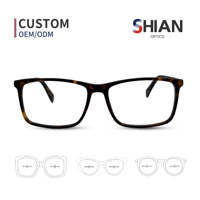 Monturas de Gafas Ópticas Unisex Cuadradas de Acetato con Lentes de PC, Diseño Ligero para Uso Diario - Venta al por Mayor con Logotipo Personalizado
