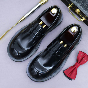 High-quality large-brimmed leather business formal shoes, genuine cowhide leather, comfortable slip-on design, glossy surface - Product Image 3