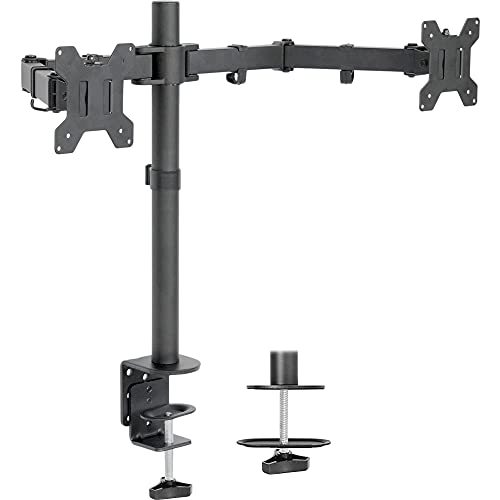 MDM002 Desktop Monitor Stand VESA 100x100 Adjustable 13" - 27" Size Dual Desk Clamp Monitor Arms
