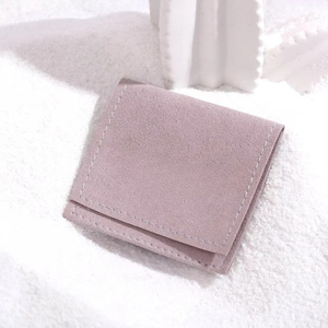 Fuchen <b>Light</b> Purple Envelope Microfiber Square Lightweight Earrings Rings Necklace Gift Packaging with Custom Logo Jewelry Pouch - Product Image 3