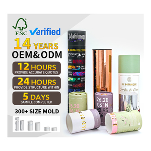 Hộp giấy đựng nước hoa mẫu miễn phí, hình trụ tròn, 500ml, ống giấy tái chế, ống giấy kraft - Product Image 2