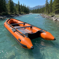 Bateau pneumatique de sport en aluminium et PVC soudé thermiquement de 2,3 m (7,5 pi) pour 2 personnes, mini-bateau d'assaut rapide pour la pêche et les secours d'urgence