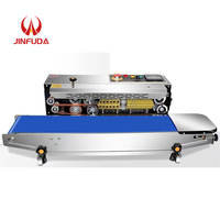 Machine de scellage continue semi-automatique horizontale pour sachets en plastique, poly/PE, aluminium, feuille d'aluminium