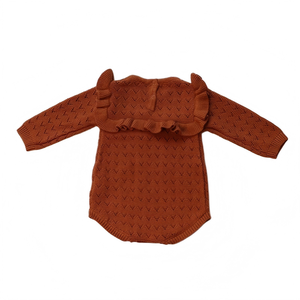 Bajo MOQ, Personalizado, Pelele de punto para recién nacido con ribete de volantes, Body, Suéteres calados para bebé, Ropa de bebé - Product Image 4