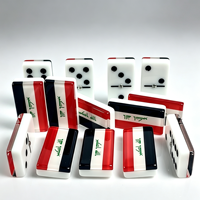55 dominos en acrylique empilables personnalisés, double six, avec motif de drapeau personnalisé, jeu de dominos poli pour les fêtes