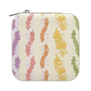 Hawaii Lei Design Custom Logo PU Leather <b>Small</b> Storage <b>Box</b> Travel Custom Jewelry <b>Box</b> Organizer for Women - Product Image 2