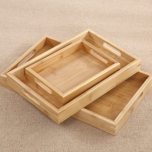 Bamboo Wooden <b>Tray</b> Rectangular <b>Tea</b> Serving <b>Tray</b> For Home Hotel Restaurant Storage <b>Tray</b> - Product Image 2