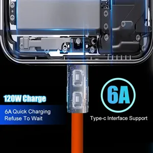 Aleación de zinc irrompible 120W 6A Cable de datos de carga rápida Cable Micro <span class=keywords><strong>USB</strong></span> Cable 180 Cables de teléfono Android giratorios para Samsung - Product Image 2