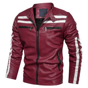 NewJacket Cappotti del Rivestimento di Cuoio del Motociclo DELL'UNITÀ di ELABORAZIONE <span class=keywords><strong>Bomber</strong></span> Degli Uomini di Collare Del Basamento di Autunno Slim Fit In <span class=keywords><strong>Pelle</strong></span> Maschile M0290 - Product Image 3