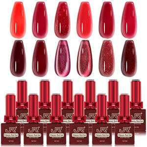 Juego de 12 piezas de esmalte de uñas de <span class=keywords><strong>gel</strong></span> UV rojo de fabricante, fórmula de brillo no tóxico de larga duración, regalo de Año Nuevo de ojo de gato francés - Product Image 6