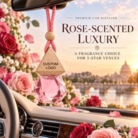 Désodorisant de voiture Rose Santal 8ml, flacon en verre facetté, bouchon en bois pyramidal, lot de 10 pièces, coffret cadeau pour hôtel, armoire, approvisionnement en gros