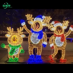 Giáng sinh ngoài trời trang trí Hươu Santa Claus chủ đề LED Motif ánh sáng