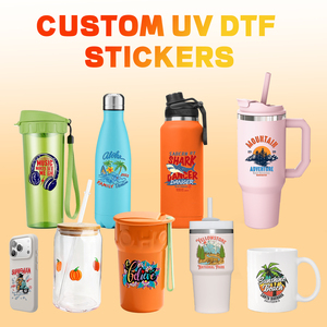สติกเกอร์ UV DTF แบบกำหนดเอง, สติกเกอร์ติดแบบส่วนตัวพร้อมโลโก้ <span class=keywords><strong>ข้อความ</strong></span> รูปภาพ สำหรับรถยนต์ ขวดน้ำ แก้วน้ำ แล็ปท็อป โทรศัพท์ ของขวัญ - Product Image 2