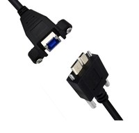 Échantillon gratuit USB 3.0 BF personnalisé pour montage sur panneau vers Micro B mâle avec câble de verrouillage à vis M2