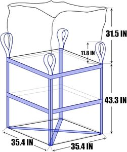 ถุงขนาดใหญ่-4400ปอนด์ความจุ35x35x43นิ้วโพลีโพรพิลีน (PP) เปิดด้านบนสีขาวสี่เหลี่ยม1แพ็ค - Product Image 3