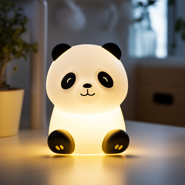 Custom New Design Panda Led Night Light Baby Sleep Bedside Night Lamp USB Tap Control Touch Sensor Vinyl PVC Creative Nightlight