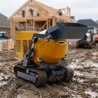 Mini-dumper chenillé diesel avec bétonnière de 300 L - Tout-terrain
