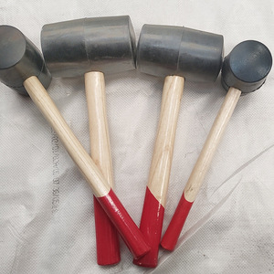 Martillo de goma Mo Xuan con mango de madera y punta roja, herramienta para instalación de azulejos, martillo de albañil duradero - Product Image 2