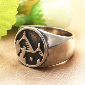 yunnique <b>Titanium</b> Steel Tribal <b>Ring</b> Men's Punk Geometric Design Retro Silver Gift Jewelry 212028 - Product Image 1