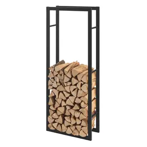 Factory Customized Metal Firewood Rack Wood Storage Shelf Steel Firewood Frame