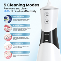 Irrigateur buccal avec écran LCD, nettoyeur de dents avec 6 embouts, 5 modes, hydropulseur portable