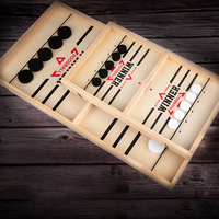 Venta caliente Catapult Ajedrez Escritorio de madera Mini Juego de mesa de hockey 2 jugadores Juguetes de batalla Juego de ajedrez interactivo familiar para niños