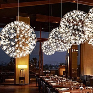 Lámpara de Techo Esférica de Estilo Nórdico con Diseño de Cielo Estrellado, de Tamaño Mediano, Alimentada por Corriente Alterna, para Salas de Exposición, Oficinas, Dúplex, Hoteles y Centros Comerciales - Product Image 2