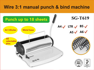 Máquina de encuadernación de alambre de doble bucle, tamaño A4, 3:1, manual, para uso en oficina, perforadora de papel y máquina de encuadernación de alambre, 2025 nuevo - Product Image 2