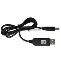 Cable de conversión de voltaje USB 12V cable de carga de orificio redondo 9V enrutador módem óptico cable de alimentación USB a interfaz 4,0/5,5/3,5