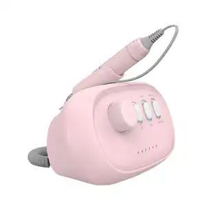 Mesin bor kuku merah muda elektrik portabel suara rendah panas rendah Profesional untuk Gel akrilik