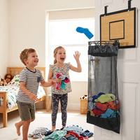Panier de basket en bois pour enfants, à suspendre à la porte, organisateur de jouets pour chambre d'enfant, avec logo personnalisé, OEM ODM ASTM EN71