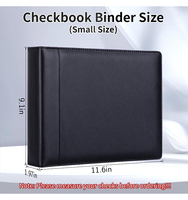Carpeta de cheques personalizada Haoran de 3 anillas, de piel sintética, con cubierta para libreta de cheques, con relieve y logotipo personalizado.
