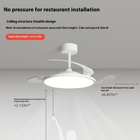 42 pouces mince moderne simple blanc ventilateur de plafond lampe salon salle à manger chambre 3 pales intelligent télécommande ra97 avec lumière led