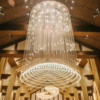 Lustre de luxe en cristal doré pour hall d'entrée de style français, luminaires suspendus nordiques de luxe en boules de verre