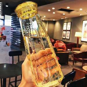 Bouteille d'eau en verre de haute qualité personnalisée, bouteille d'eau créative promotionnelle en forme de diamant portable pour femmes - Product Image 6