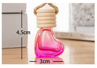 Rechargeable Mini 6ml En Forme De Coeur Désodorisant Coloré Aromathérapie Voiture Suspendu Diffuseur En Verre Bouteille