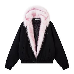 Chaqueta Bomber <span class=keywords><strong>Americana</strong></span> Retro de Estilo Montañés con Capucha de Felpa, Acolchada de Algodón, Larga, de <span class=keywords><strong>Terciopelo</strong></span>, Gruesa y Cálida para <span class=keywords><strong>Hombre</strong></span> y Mujer - Product Image 4