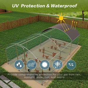 Gallinero metálico Db de 19.7x9.8x6.6 pies, recinto exterior para avicultura - Product Image 5