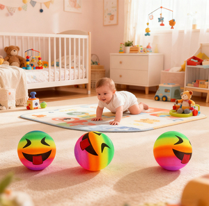 ลูกบอลสีรุ้งสำหรับเด็กขนาด20ซม. ลูกบอลเป่าลมรูปใบหน้าสำหรับกลางแจ้งสระว่ายน้ำรูปเมฆลูกบอลสี - Product Image 5