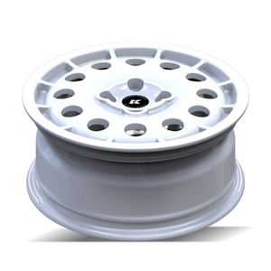 Jantes en aluminium forgées de <span class=keywords><strong>16</strong></span> <span class=keywords><strong>pouces</strong></span> pour voitures de tourisme, entraxe 4x108, déport 38, finition blanc brillant, jantes sport multi-trous pour l'amélioration des véhicules - Product Image 3