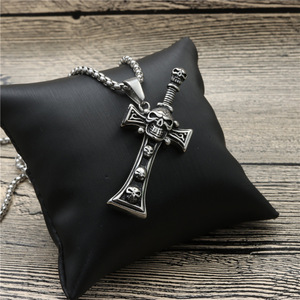 Skull <b>Cross</b> Pendant Necklace Zinc Alloy Unisex Gift Jewelry Fashionable Design - Product Image 2