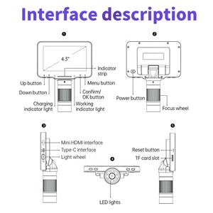 <span class=keywords><strong>Microscope</strong></span> numérique à écran IPS HD de 4,3 pouces, <span class=keywords><strong>microscope</strong></span> électronique 500/1000X, caméra d'inspection USB, vidéo 1080P, éclairage LED, OEM, 1 an de garantie - Product Image 5