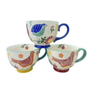 Tasses à thé turques en céramique peintes à la main sous glaçure, motif oiseaux amoureux, 500 ml, tasses à café, tasses à expresso - Product Image 2
