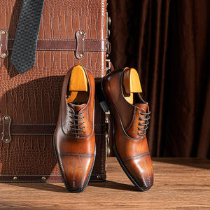 Nouvelles Chaussures Oxford à Embout en Acier – Cuir Véritable, Habillées, Formelles, de Bureau, Haut de Gamme, à Enfiler, Polies à la Main pour Hommes - Product Image 4