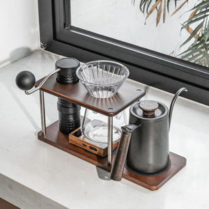 Multifunctional Coffee Bar <b>Tools</b> <b>Station</b> Decor Wooden Shelf Storage Pour Over Coffee Maker Worktop Dripper Stand - Product Image 1