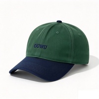 Casquette de baseball premium à 6 panneaux, blocs de couleur, logo brodé personnalisé, boucle métallique, calotte structurée, vente en gros usine